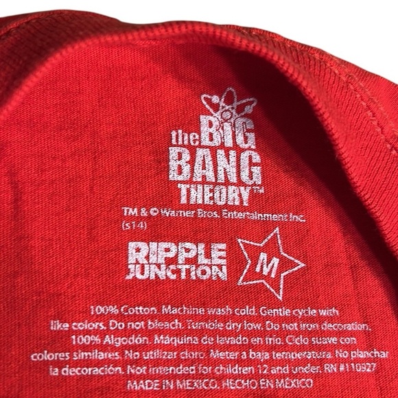 Official Big Bang Theory t shirt, red ,Sheldon ,BAZINGA!
Sz med, 100 cotton ,EC - Picture 5 of 7